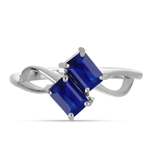 Anillo de Plata con Zafiro Azul Australiano