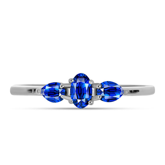 Anillo de Plata con Zafiro Azul Australiano