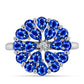 Anillo de Plata con Zafiro Azul Australiano y Topacio Blanco