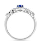 Anillo de Plata con Zafiro Azul Australiano y Topacio Blanco