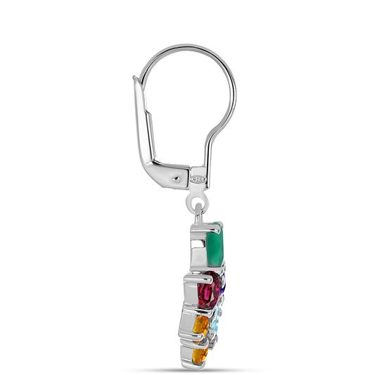 Pendientes de Plata con Amatista de Marruecos y Ágata Verde