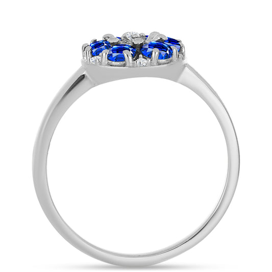 Anillo de Plata con Zafiro Azul Australiano y Topacio Blanco