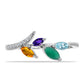 Anillo de Plata con Amatista de Marruecos y Ágata Verde