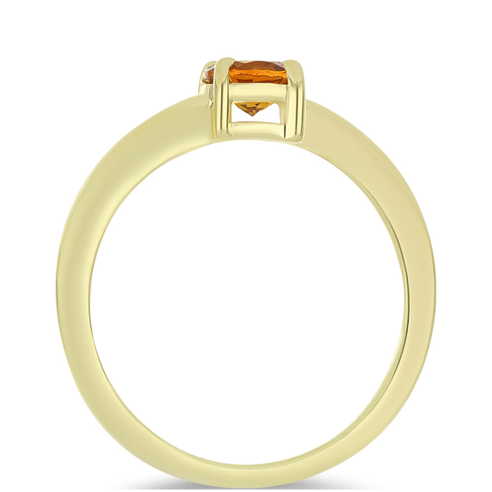 Anillo de Plata Bañada en Oro con Citrino de Madeira