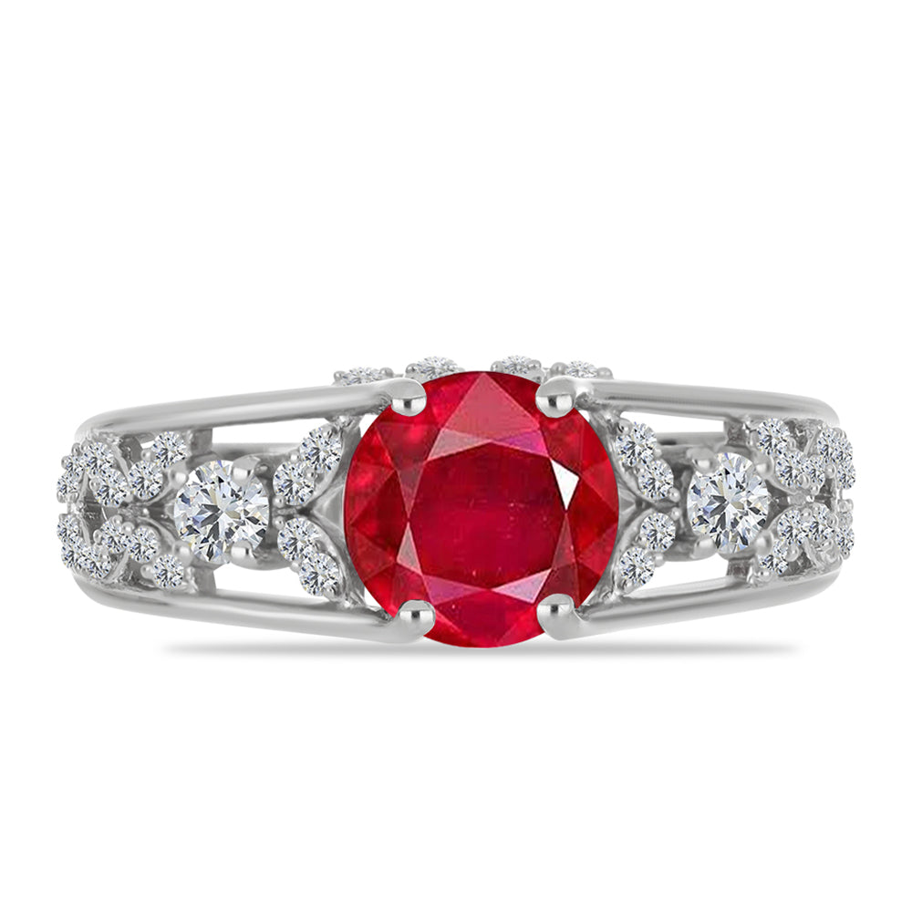 Anillo de Plata con Ágata Roja y Topacio Blanco