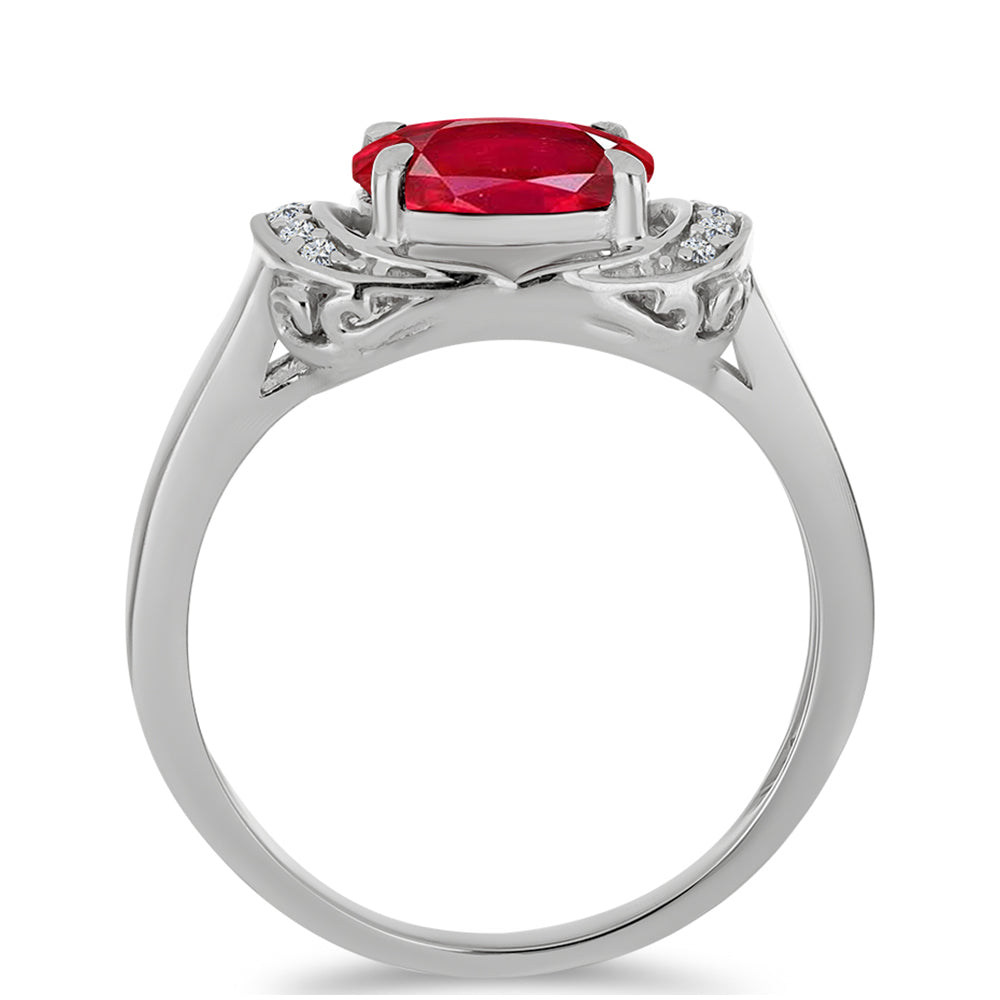 Anillo de Plata con Ágata Roja y Topacio Blanco