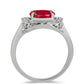 Anillo de Plata con Ágata Roja y Topacio Blanco
