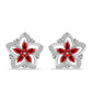 Pendientes de Plata con Ágata Roja y Topacio Blanco