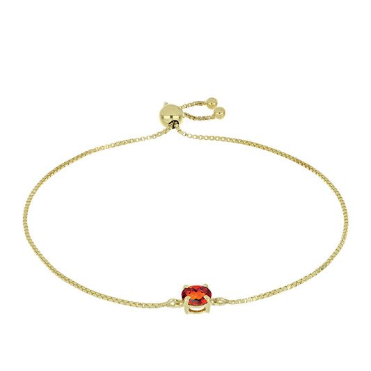 Pulsera de Plata Bañada en Oro con Citrino de Madeira