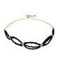 Pulsera de Plata Bañada en Oro con Espinela Negra