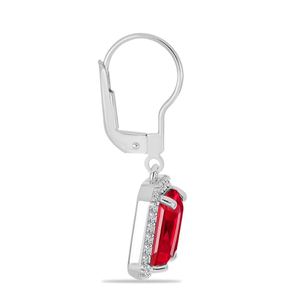 Pendientes de Plata con Ágata Roja y Topacio Blanco 2 