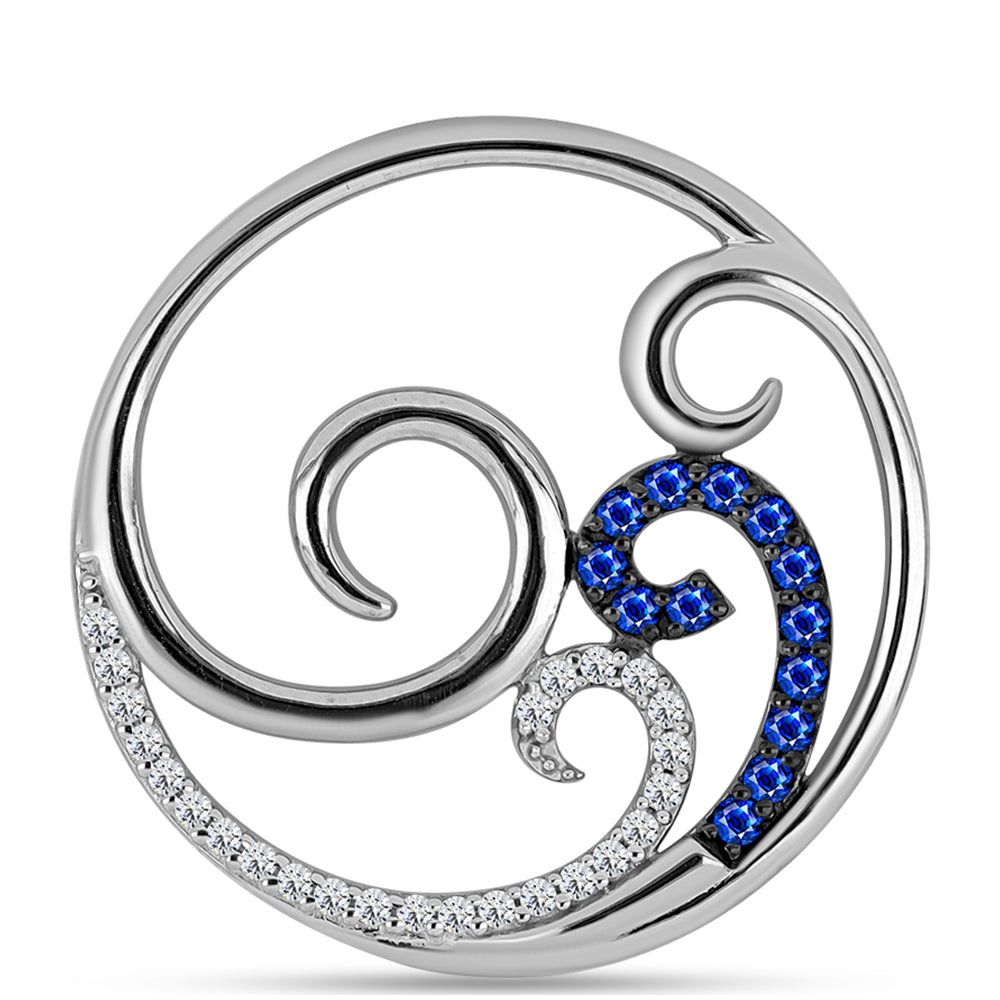 Colgante de Plata con Zafiro Azul Australiano y Topacio Blanco 1 