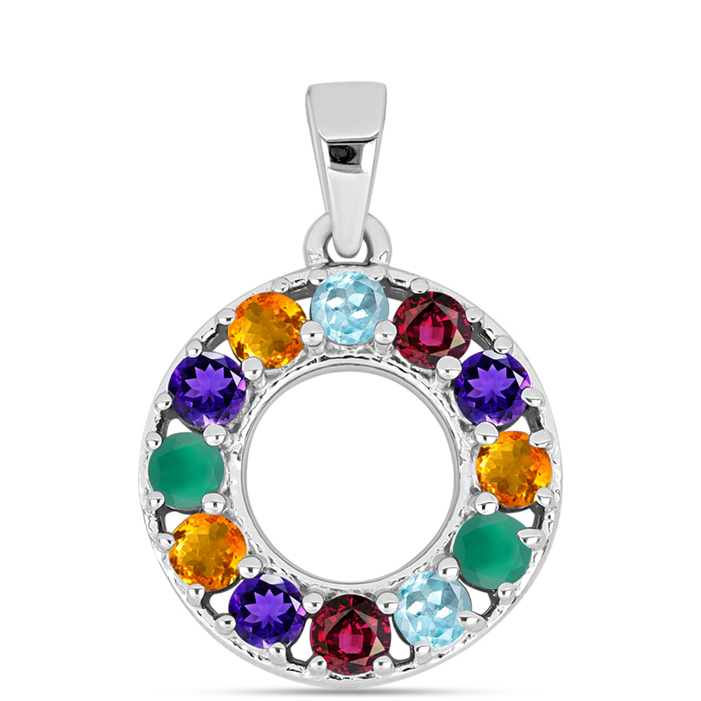 Colgante de Plata con Amatista de Marruecos y Ágata Verde 1 