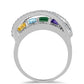 Anillo de Plata con Amatista de Marruecos y Ágata Verde