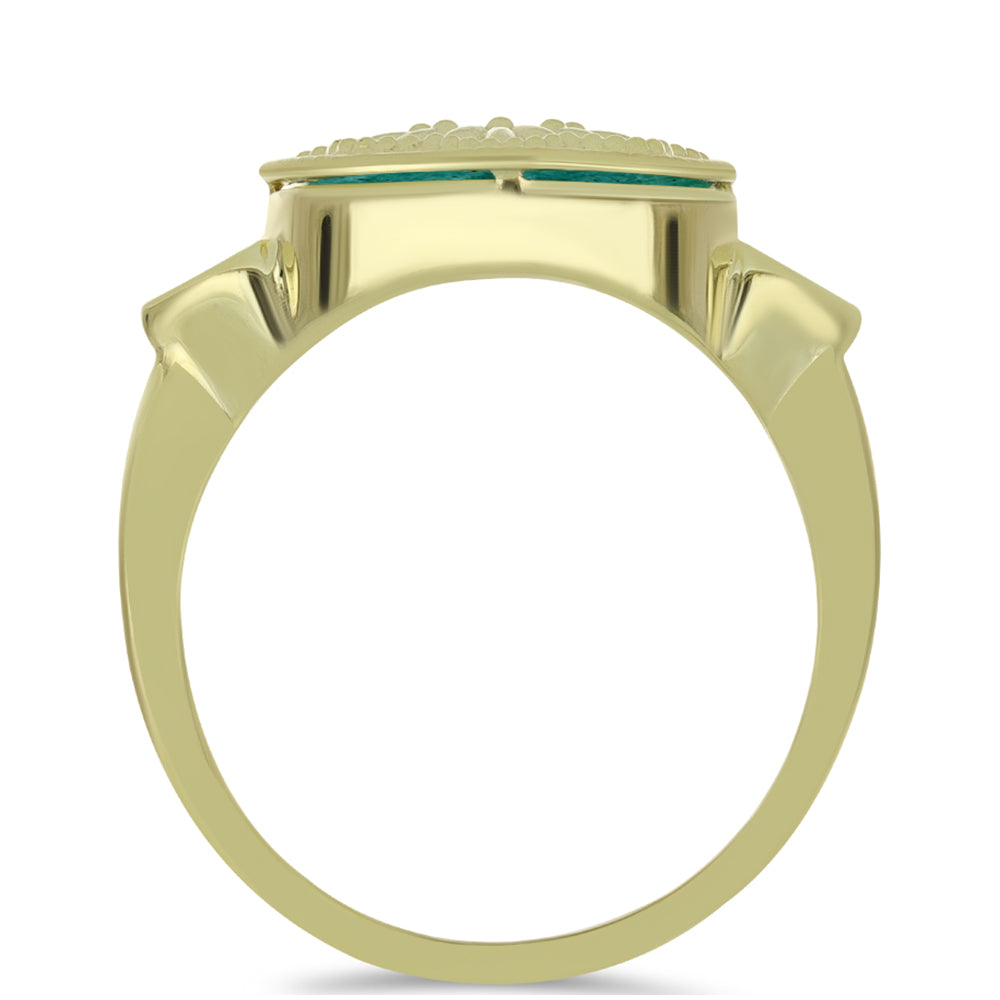 Anillo de Plata Bañada en Oro con Amazonita 2 