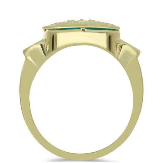 Anillo de Plata Bañada en Oro con Amazonita