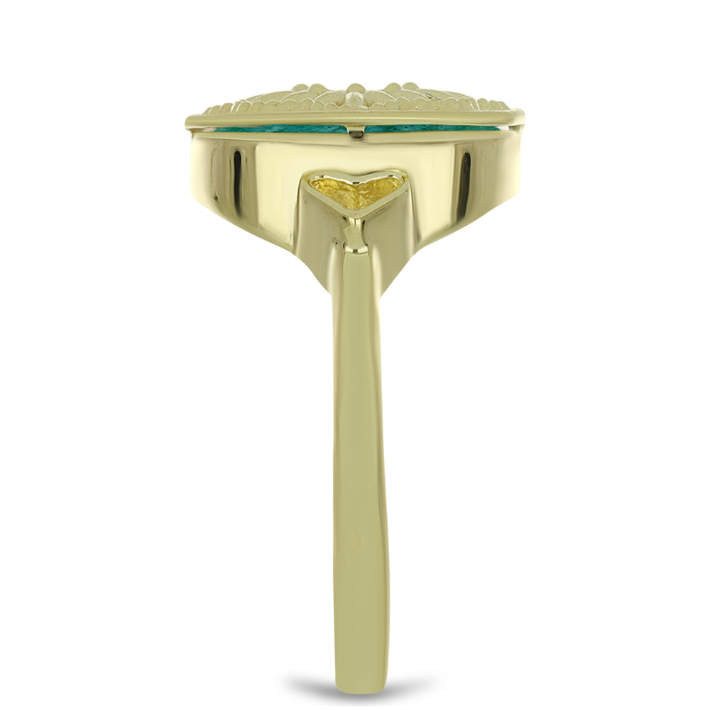 Anillo de Plata Bañada en Oro con Amazonita 4 