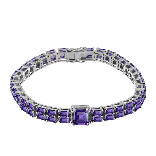 Pulsera de Plata con Amatista de Marruecos