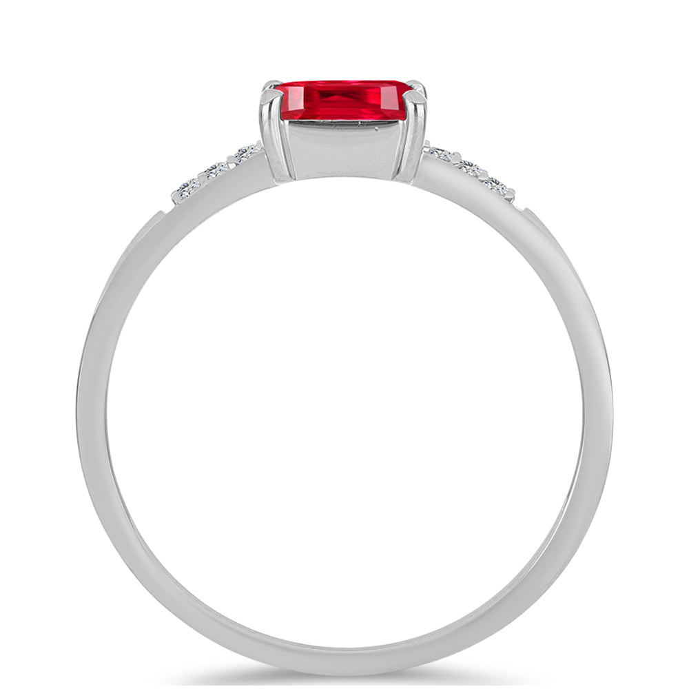 Anillo de Plata con Ágata Roja y Topacio Blanco 2 