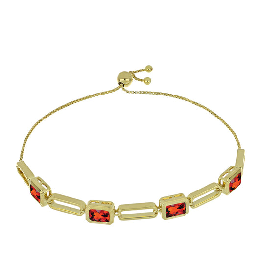 Pulsera de Plata Bañada en Oro con Citrino de Madeira