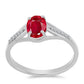 Anillo de Plata con Ágata Roja y Topacio Blanco