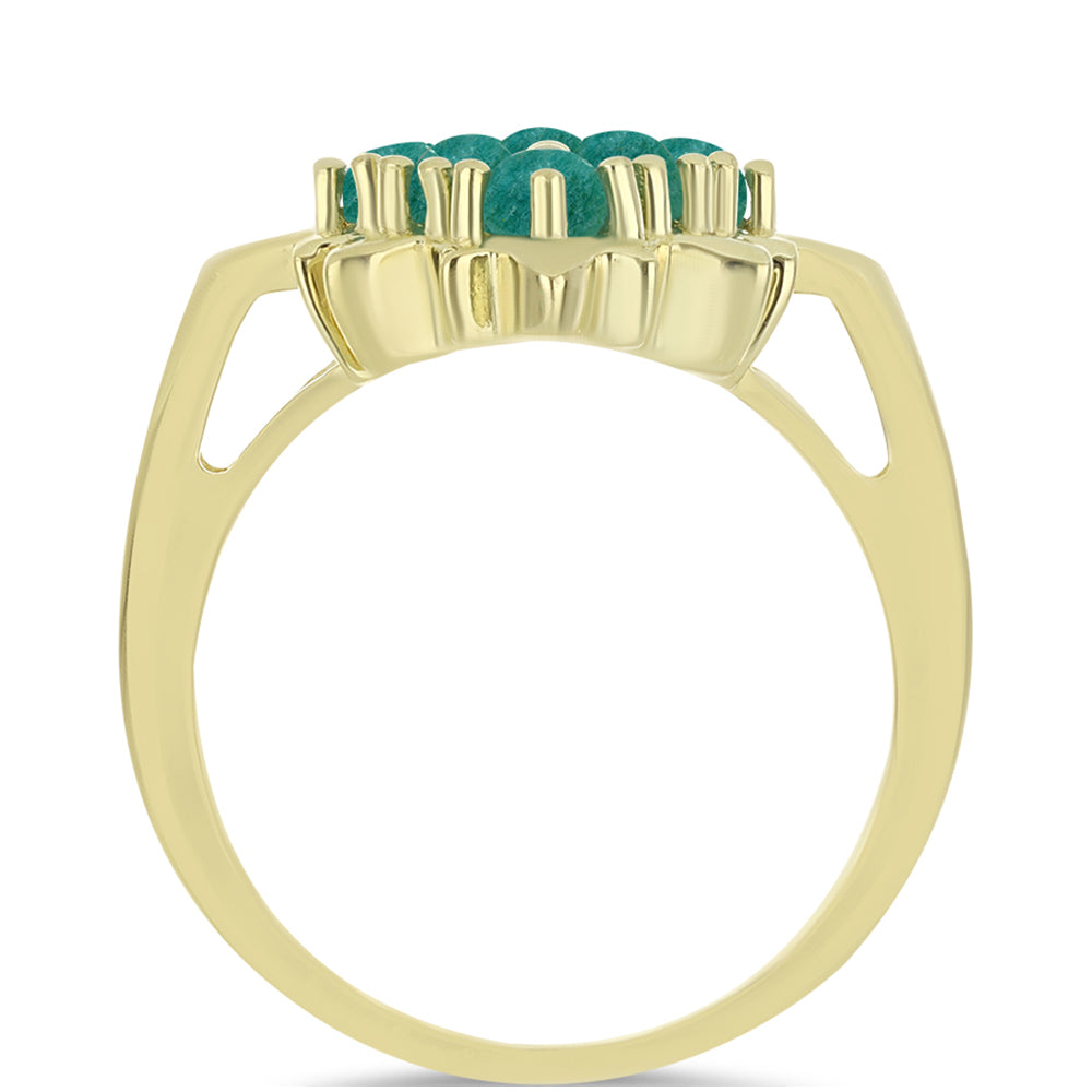 Anillo de Plata Bañada en Oro con Amazonita 2 