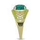 Anillo de Plata Bañada en Oro con Amazonita y Peridoto de Changbai