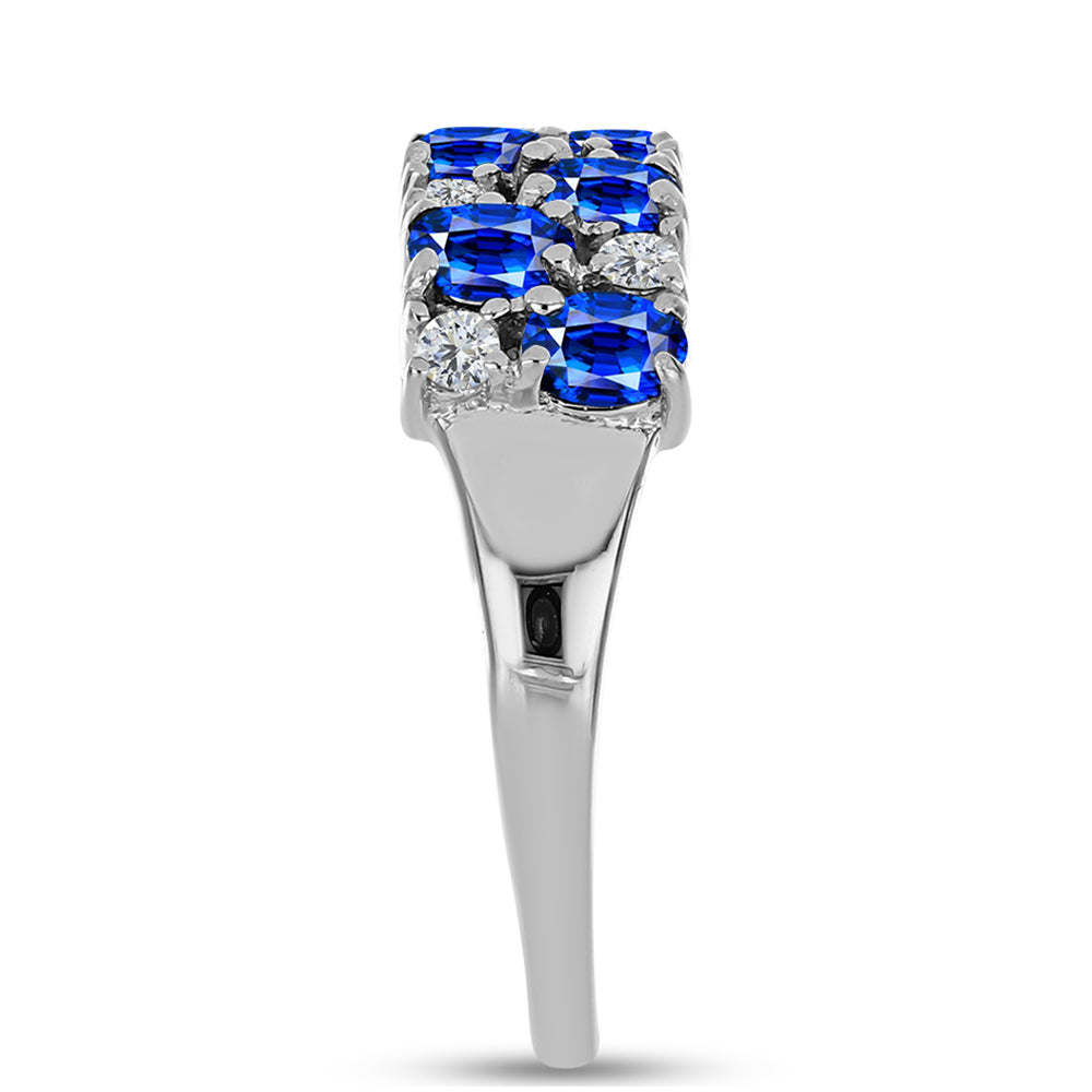 Anillo de Plata con Zafiro Azul Australiano y Topacio Blanco 4 