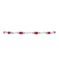 Pulsera de Plata con Ágata Roja y Topacio Blanco