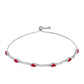 Pulsera de Plata con Ágata Roja y Topacio Blanco