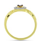 Anillo de Plata Bañada en Oro con Diamante Azul y Topacio Blanco