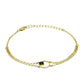 Pulsera de Plata Bañada en Oro con Diamante Azul