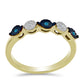 Anillo de Plata Bañada en Oro con Diamante Azul y Topacio Blanco