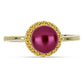 Anillo de Plata Bañada en Oro con Perla Púrpura de Agua dulce y Citrino de los Montes Urales