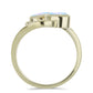 Anillo de Plata Bañada en Oro con Piedra Lunar Arco Iris