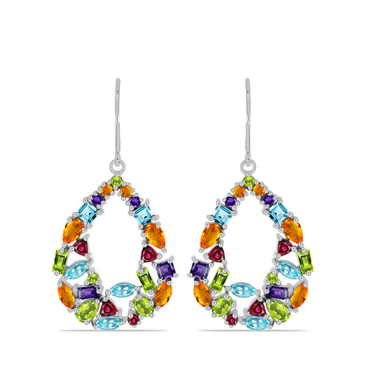 Pendientes de Plata con Amatista de Marruecos y Peridoto de Changbai
