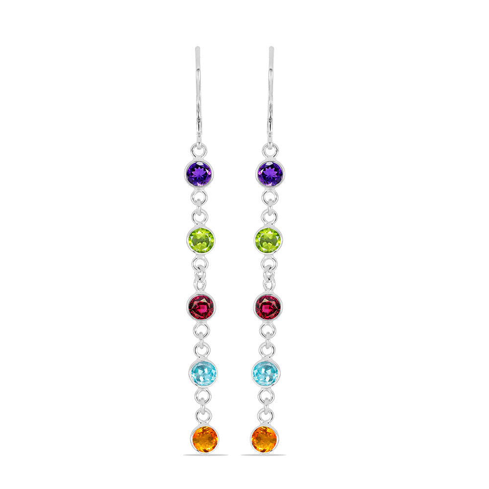 Pendientes de Plata con Amatista de Marruecos y Peridoto de Changbai 1 