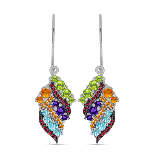 Pendientes de Plata con Amatista de Marruecos y Peridoto de Changbai