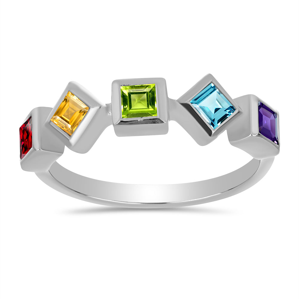 Anillo de Plata con Amatista de Marruecos y Peridoto de Changbai 1 