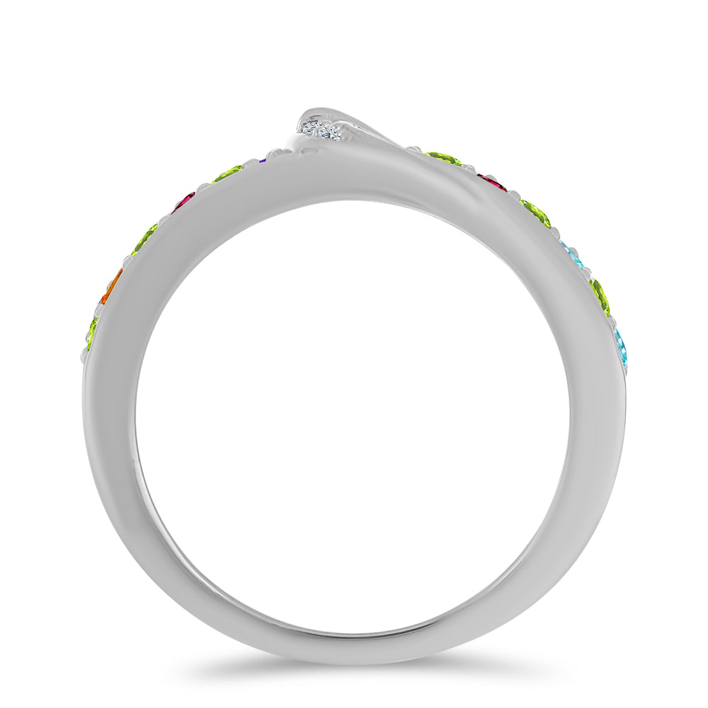 Anillo de Plata con Amatista de Marruecos y Peridoto de Changbai