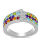 Anillo de Plata con Amatista de Marruecos y Peridoto de Changbai