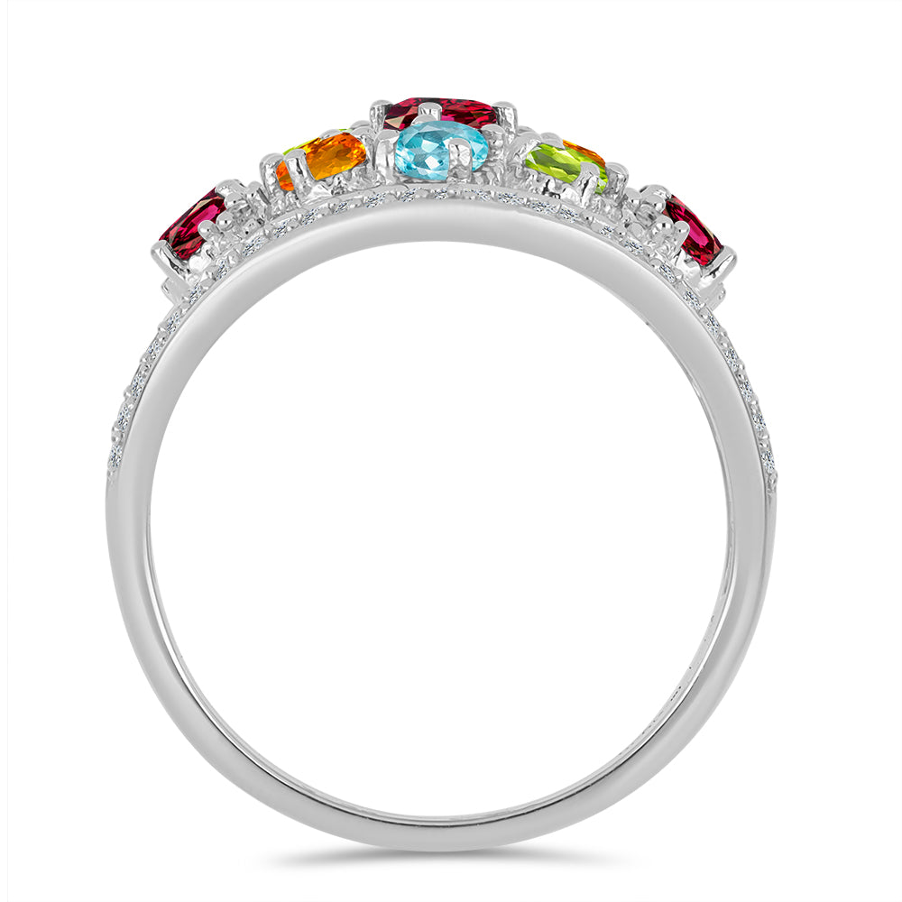 Anillo de Plata con Amatista de Marruecos y Peridoto de Changbai 2 