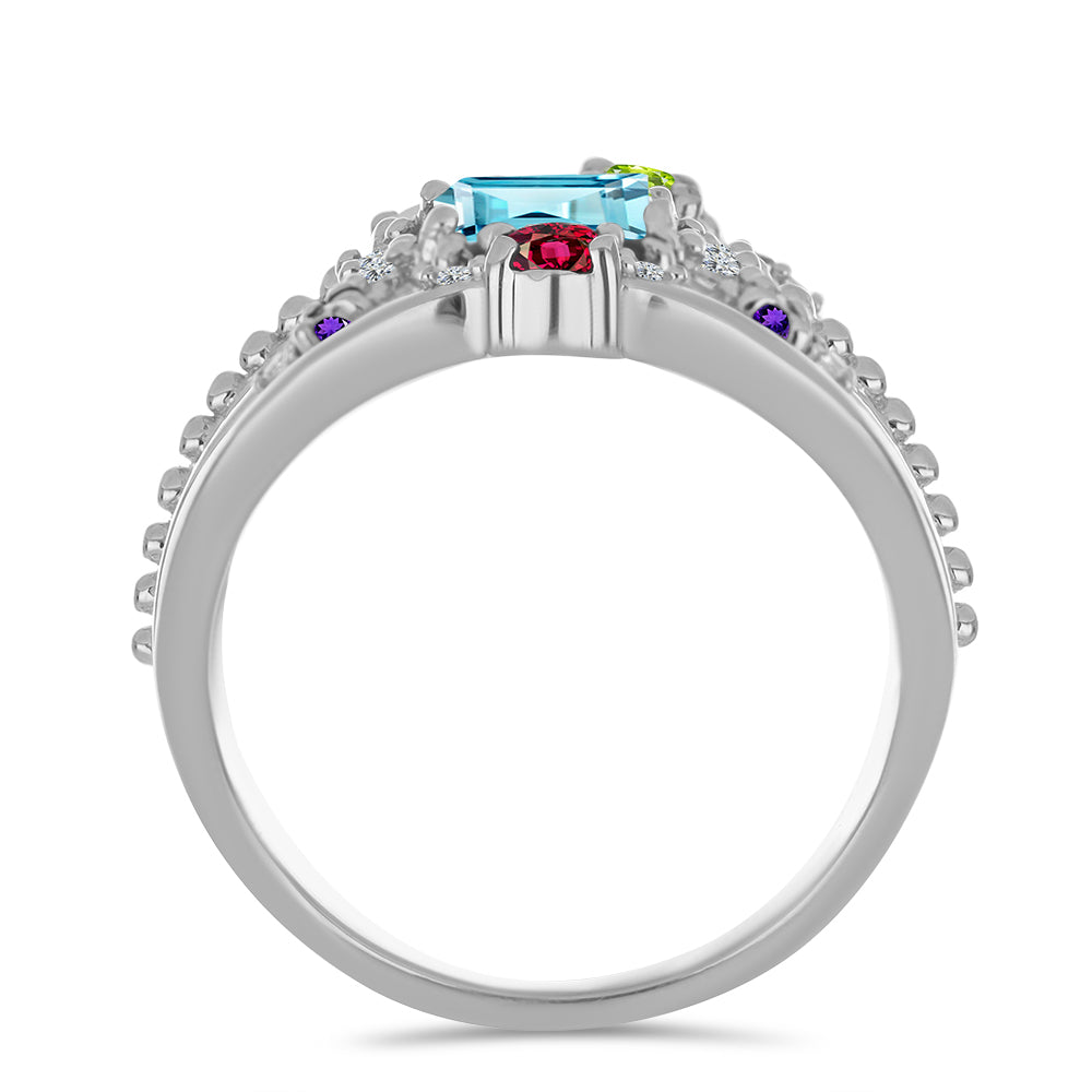 Anillo de Plata con Amatista de Marruecos y Citrino de Río del Oro 2 