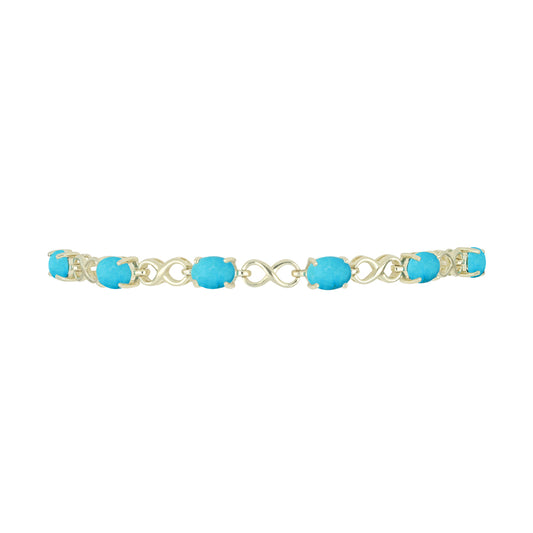 Pulsera de Plata Bañada en Oro con Turquesa Bella Durmiente