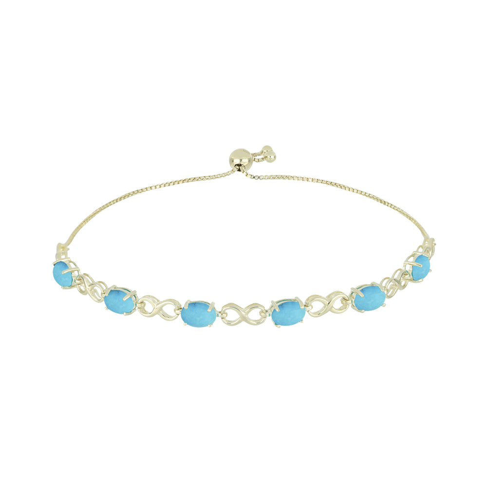 Pulsera de Plata Bañada en Oro con Turquesa Bella Durmiente