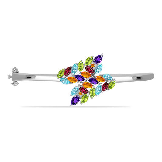 Brazalete de Plata con Amatista de Marruecos y Citrino de Río del Oro