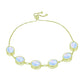 Pulsera de Plata Bañada en Oro con Piedra Lunar Arco Iris