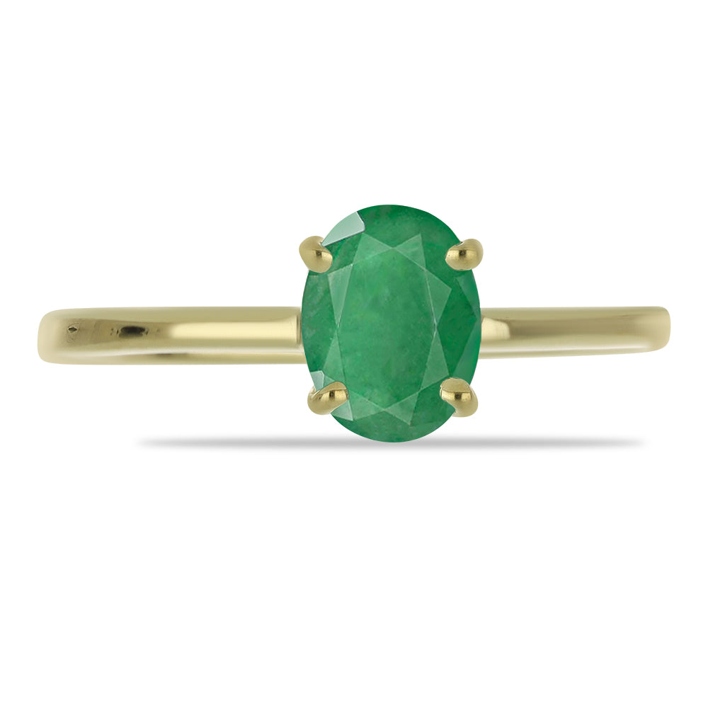 Anillo de Plata Bañada en Oro con Esmeralda de Brasil 1 