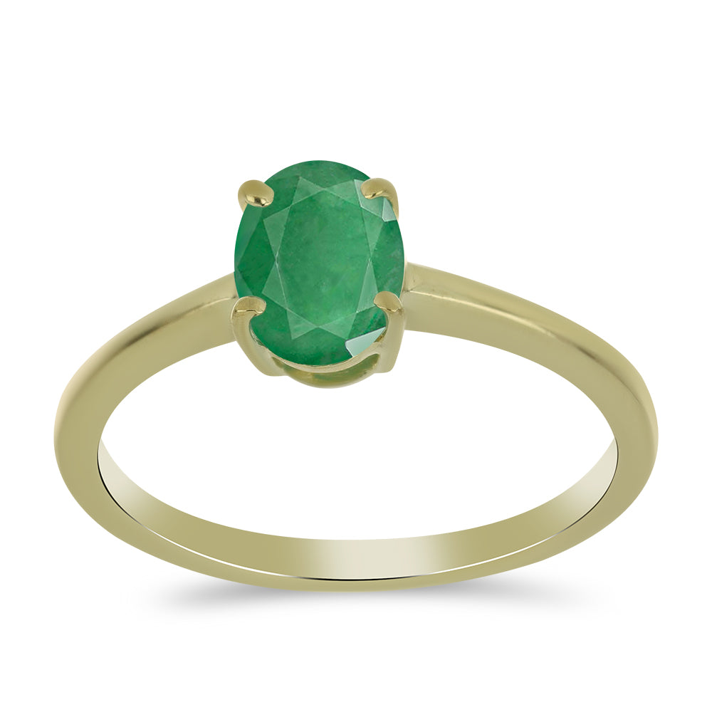 Anillo de Plata Bañada en Oro con Esmeralda de Brasil 3 