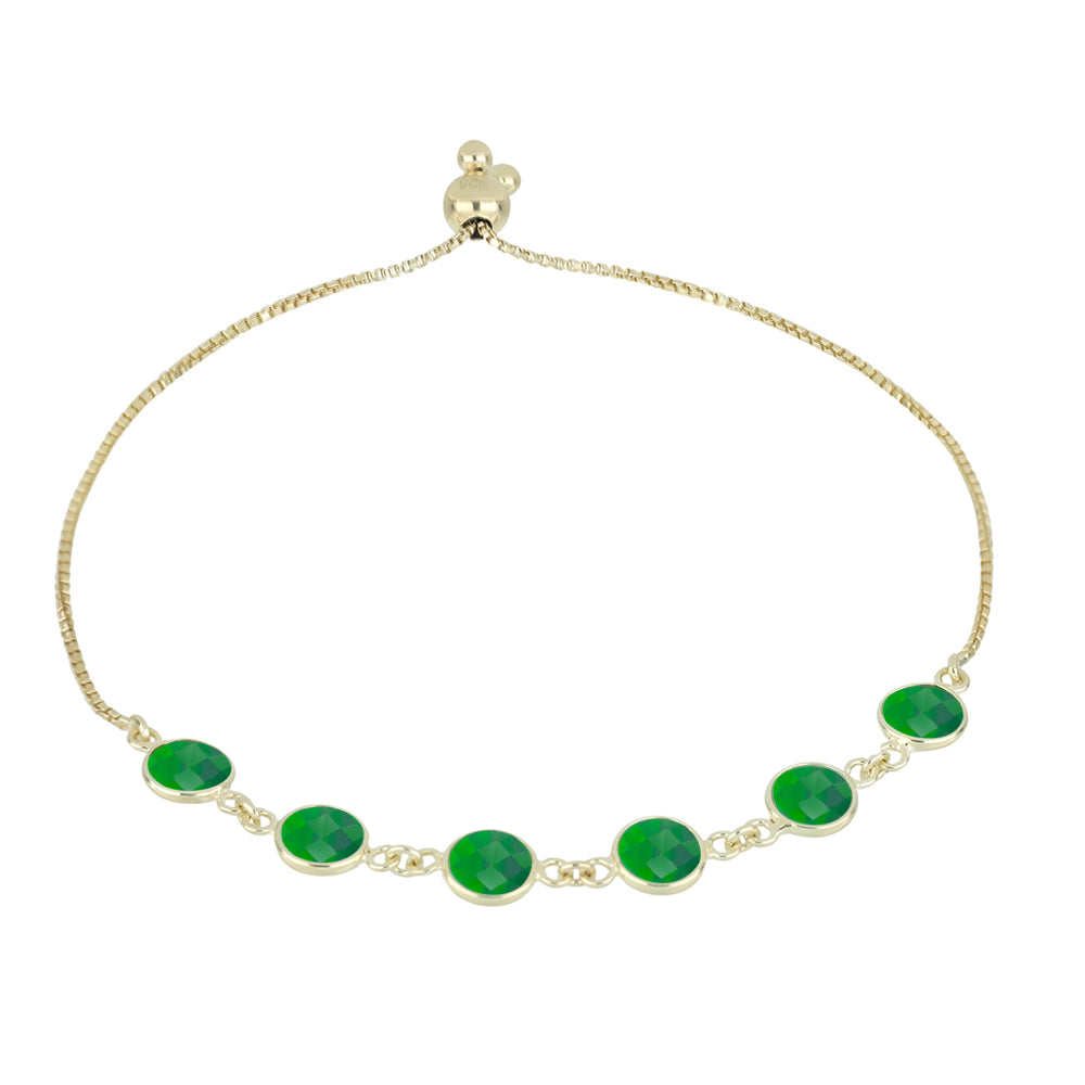 Pulsera de Plata Bañada en Oro con Esmeralda de Brasil 1 